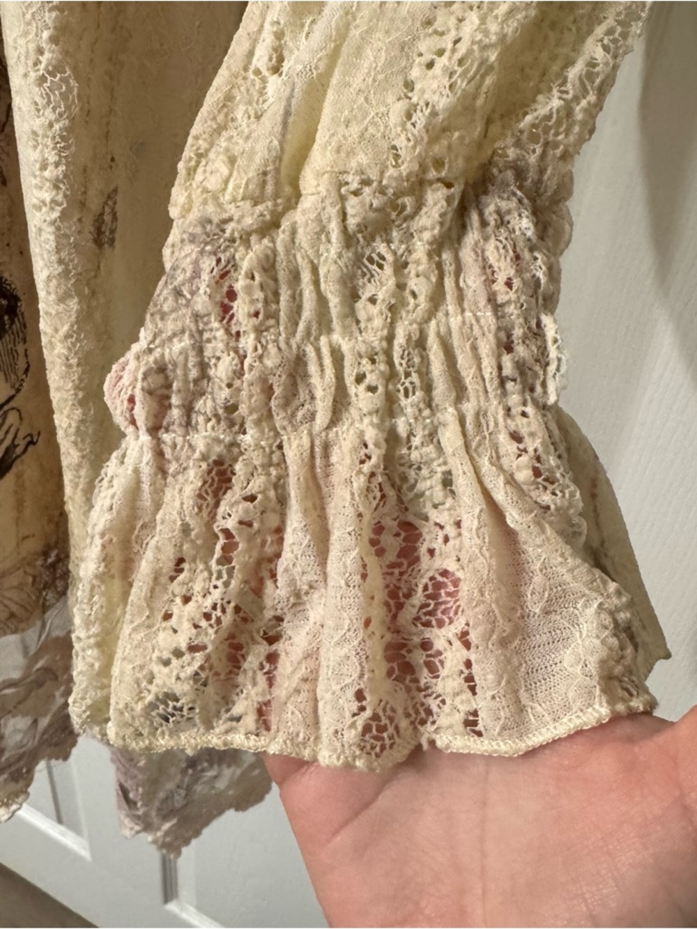 Origami Fashion Vivien Cowgirl Tunic Top with Embroidered Lace Hem Size XL Rodeo - Picture 4 of 13